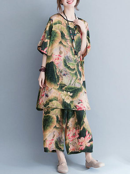 Loose Lotus Wide-leg Suits
