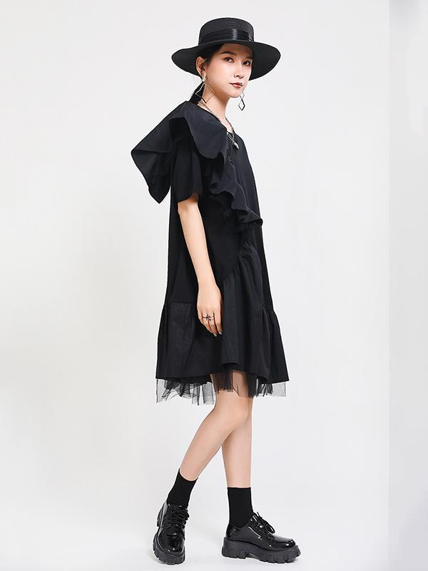 Original Split-Joint Falbala Gauze Dress