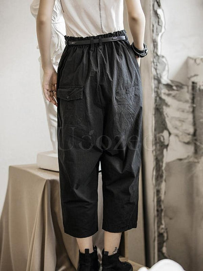 Loose Straight Leg Buttons Pants