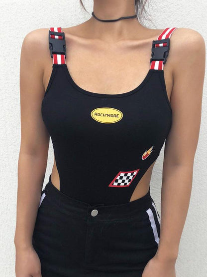 Buckle Graphic Printed Bodysuits