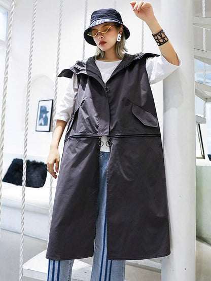 Split-joint Hoodies Long Vest