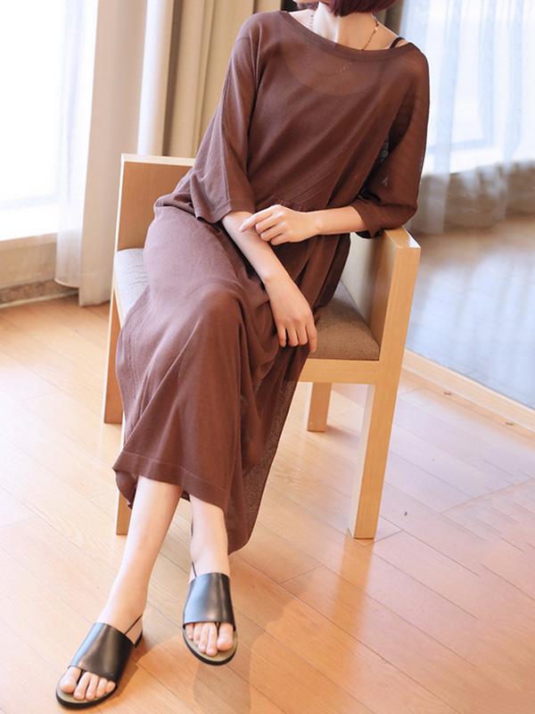 Loose Soft 2-pieces Long Dress