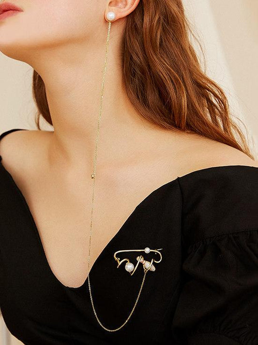 Original Long Earrings Brooch