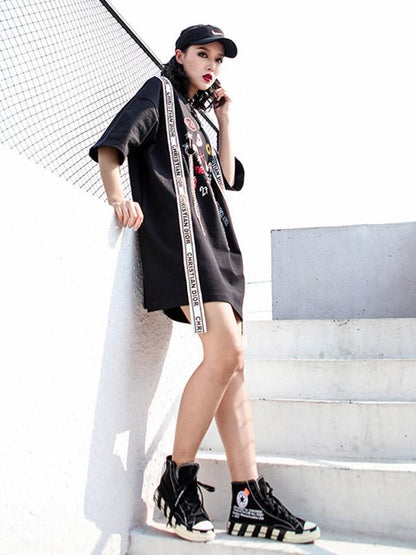Summer Hip-hop Printed T-shirt Dress