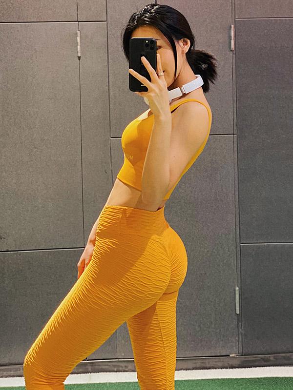 Wrap Solid High Waist Elastic Force Sports Leggings