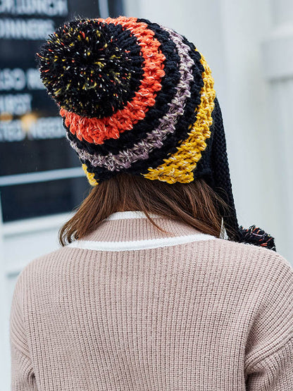 Casual Warm Contrast Color Knitted Hat