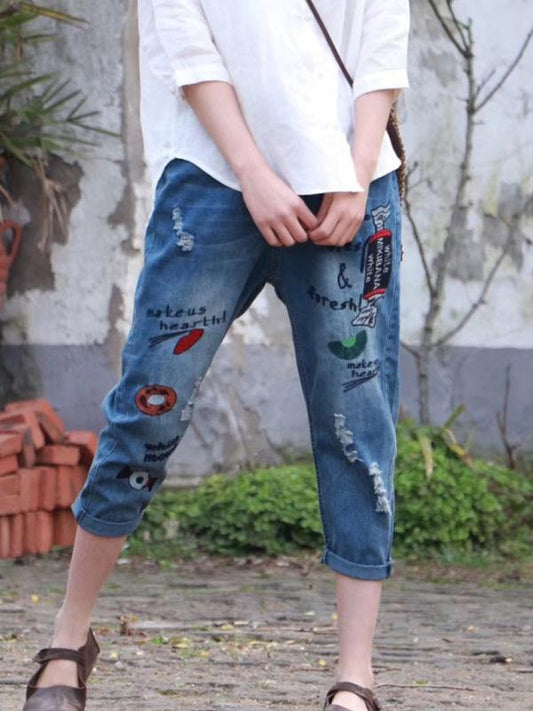 Retro Elastic Waist Harem Pants