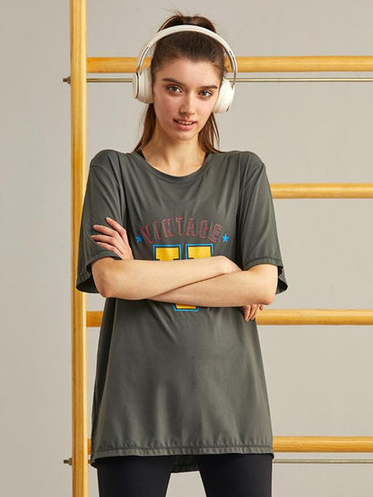 Loose Quick Dry Breathable Printed Sports T-Shirts Tops