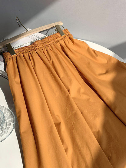 Urban Solid Color Pleated A-Line Skirts