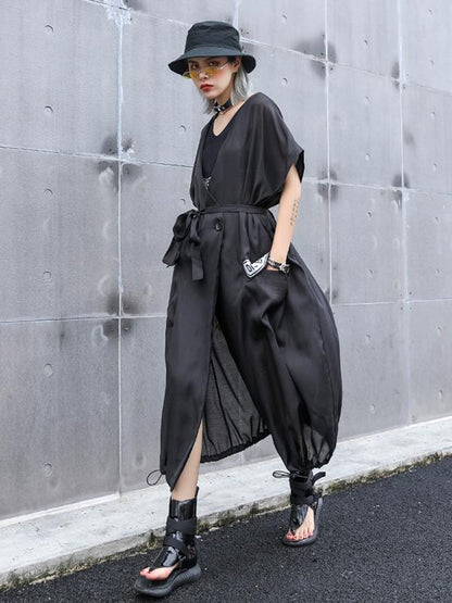 Light Elastic Waist Design Trench Coat