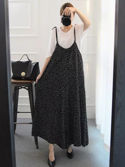 Loose Comfortable Polka-Dot Print Jumpsuit