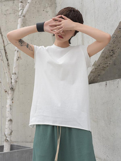 Fringed Loose Solid T-Shirt