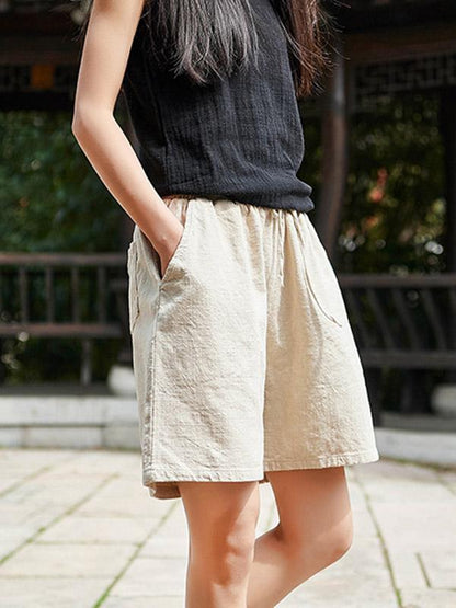 Solid Wide Leg Shorts