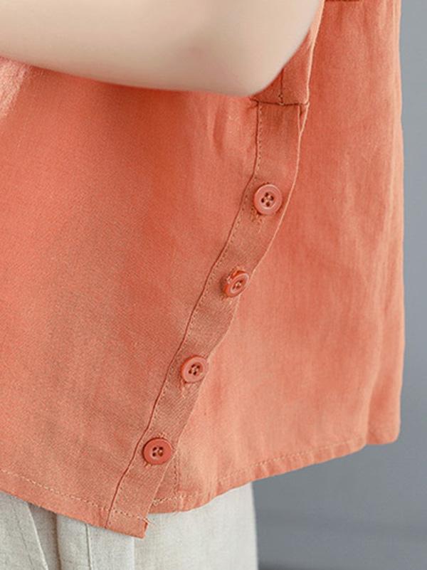 Cotton Linen Polo T-shirt