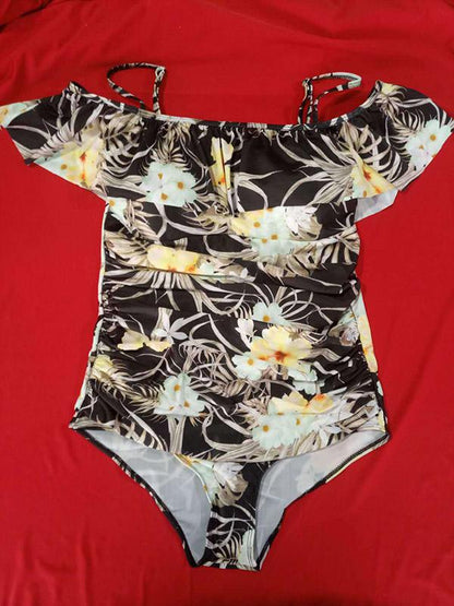 Off-the-shoulder Ruffle Plus Size One Piece
