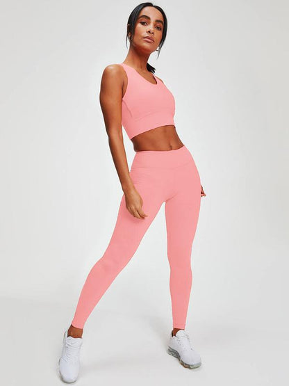 Solid Back Cross Breathable Sports Bra