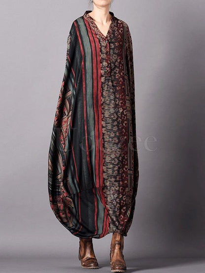 Super Loose Silk Vintage Long Dress