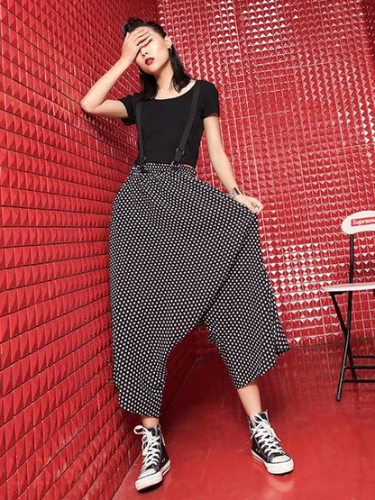 Loose Elastic Waist Harem Pants
