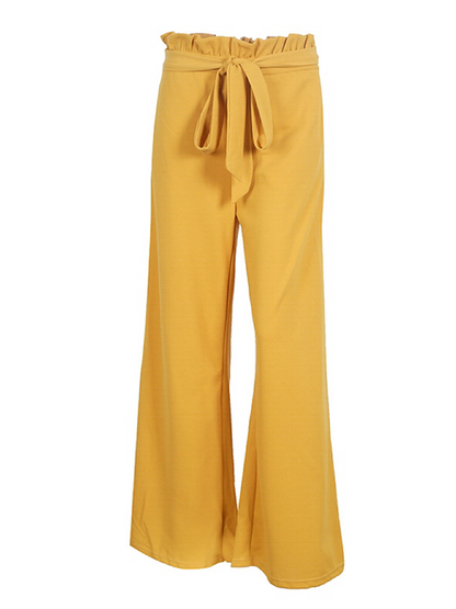 Solid Color Wide Leg Casual Pants Bottom