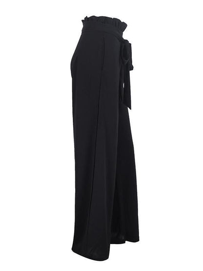Solid Color Wide Leg Casual Pants Bottom