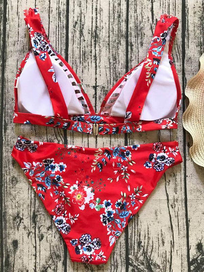 Floral Printed Bikinis Swimwear