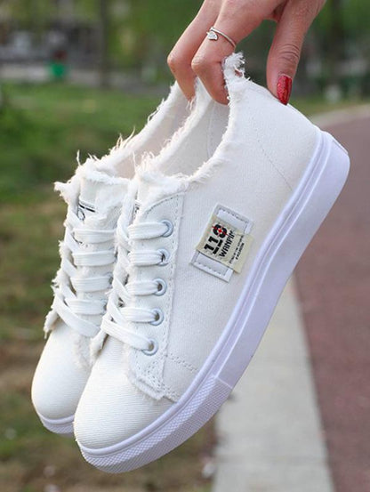 Solid Canvas Sneaker Casual Shoes