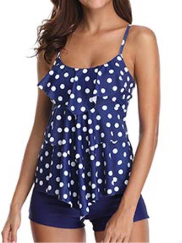 Retro Multi-Layered Tankini Swimwear