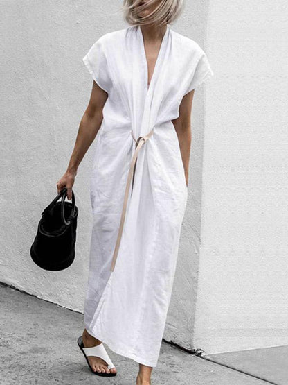 Simple 2 Colors Maxi Dress