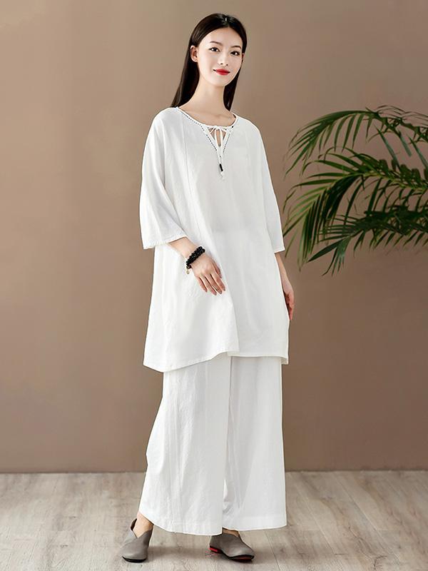 Simple Solid V-Neck T-Shirts Tops