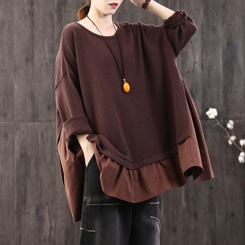 Buykud Casual Loose Fake Two-piece Pullover Blouse