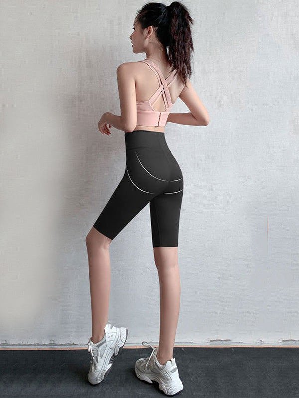Casual Elastics High Waisted Yoga Sports Shorts