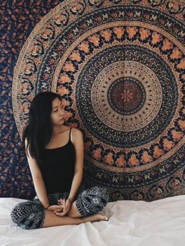 Traditional Summer Rectangle Shawl Beach Mat Yoga Mat