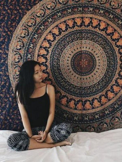 Traditional Summer Rectangle Shawl Beach Mat Yoga Mat