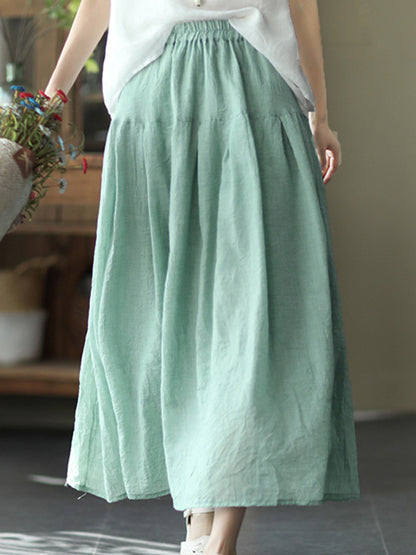 Casual Solid Color Empire A-Line Skirt