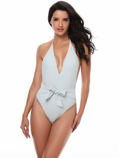 V-neck Empire One-piece Swimwear