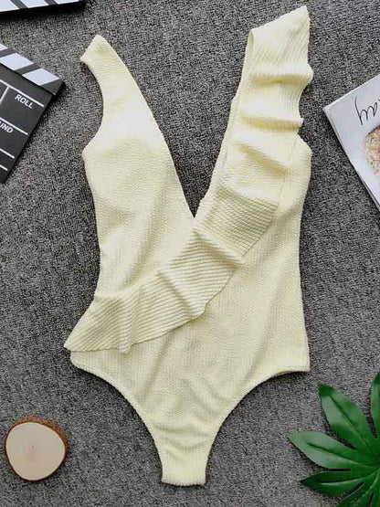 Sexy Beach Ruffled One-piece Swimsuit