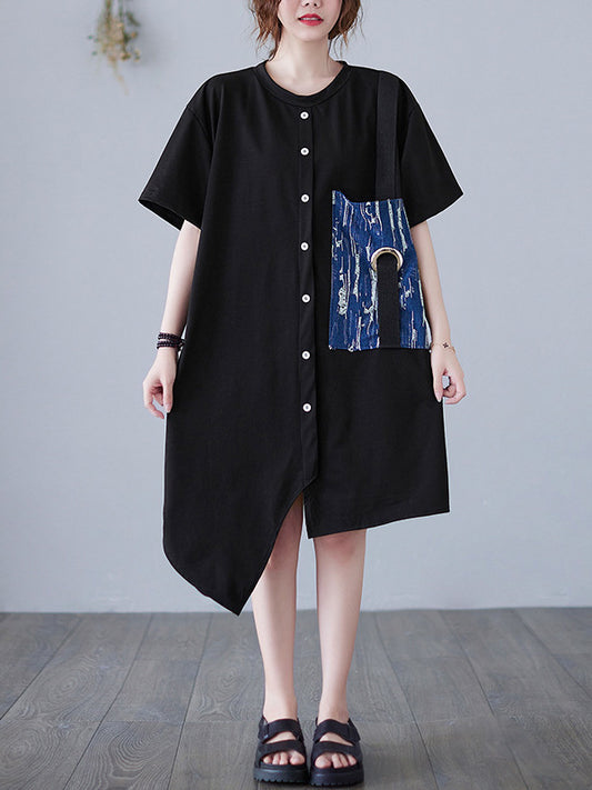 Casual Irregular Split-Joint Shirt Dress