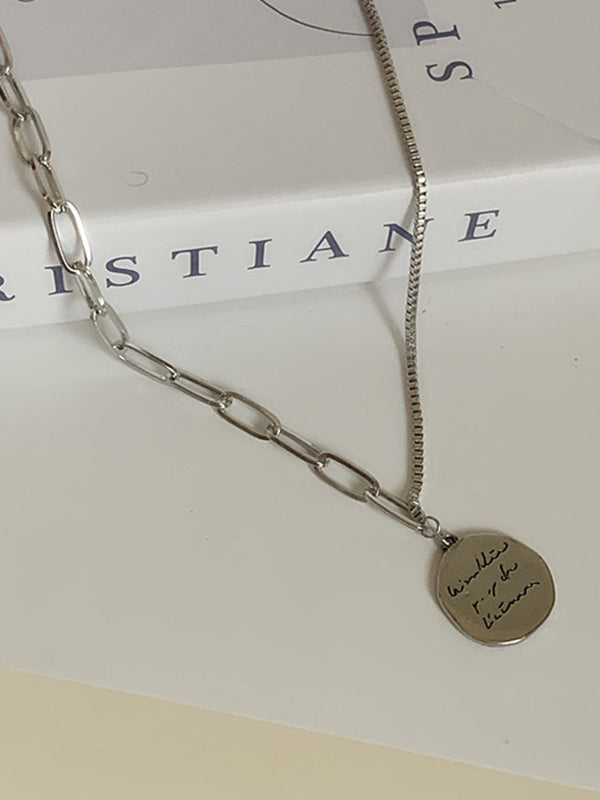 Simple Chic Normcore Alloy Geometry Pendant Chain Necklace