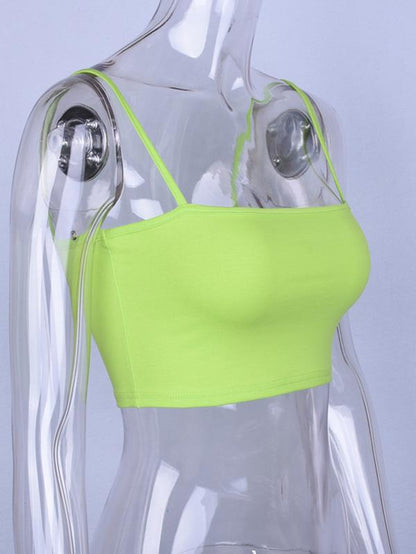 Spaghetti-neck Cropped Tanks