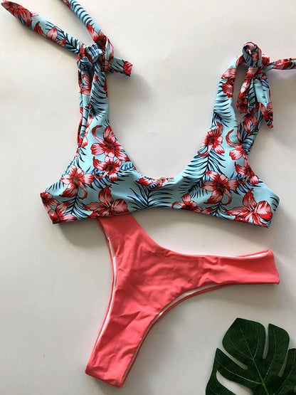 Plain Bottom Bikinis Swimwear