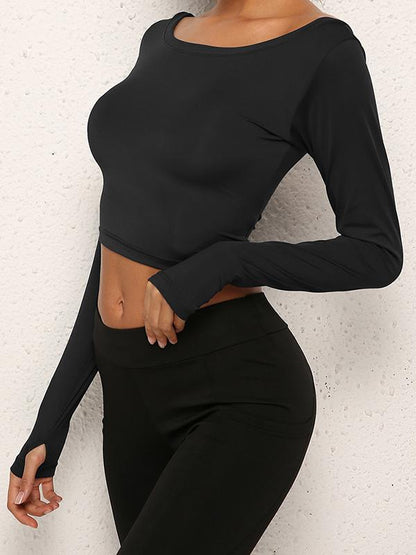 Sports Bare Midriff Quick-dry T-shirt