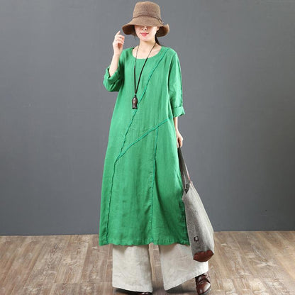 Casual Long Sleeve Spliced Women Dress