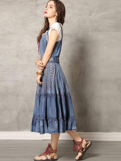 Original Vintage Embroidery Falbala Dress