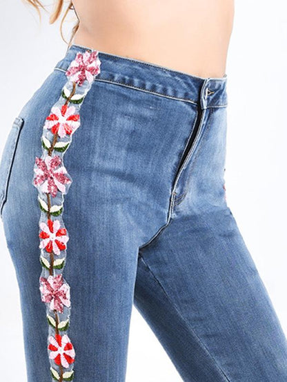 Fashion Elastic Jeans Pants Bottoms