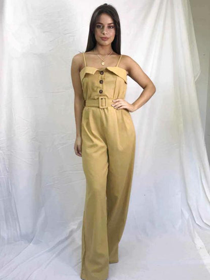 Casual Fashion Straight Leg Spaghetti-neck Jumpsuits