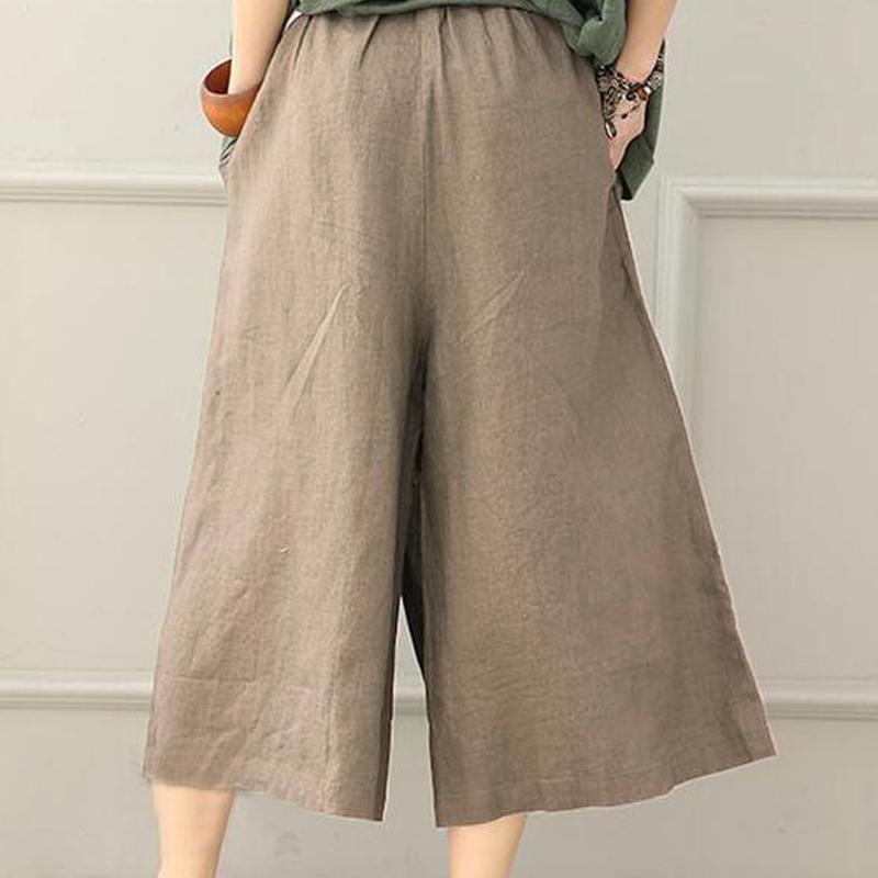 Women Cotton Linen Wide leg pants