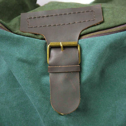 Women Canvas Casual Leather Green Backpack