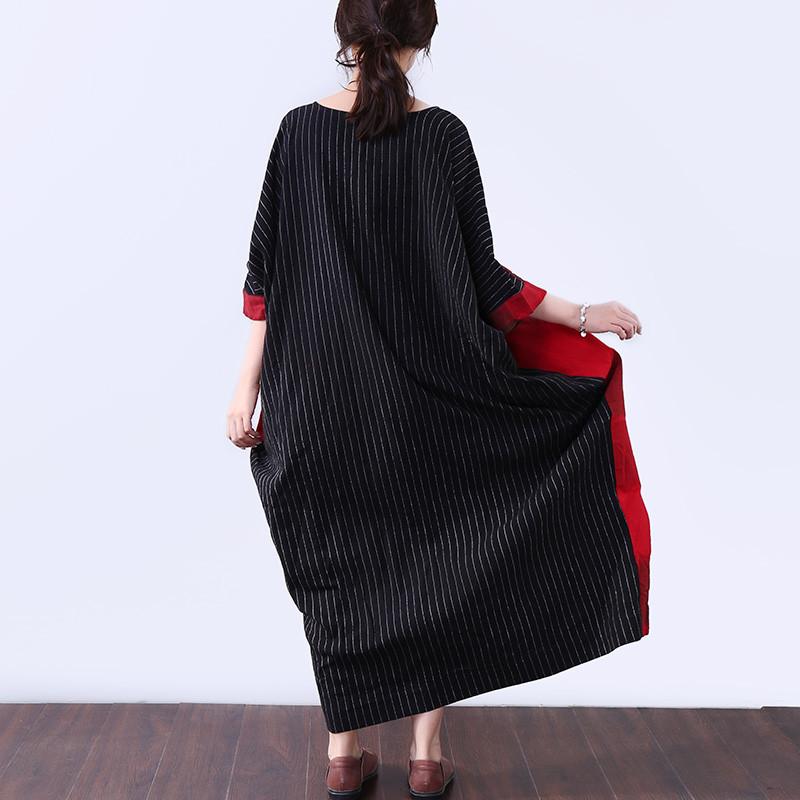 Linen Women Summer Loose Casual Red Dress