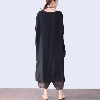 Irregular Slit Printing Elbow Sleeves Women Coffee Dress