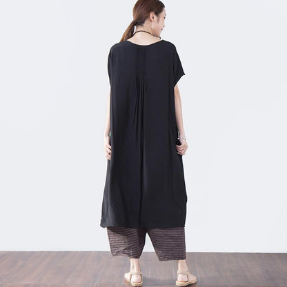 Women Casual Printing Loose Short Sleeve Dress